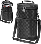 opux 2 Bottle Wine Carrier Tote, Insulated Leakproof Wine Cooler Bag, Wine Travel Bag Tote for Picnic BYOB Beach, Portable Wine Bottle Carrying Case, Gift for Wine Lover Women Men Christmas
