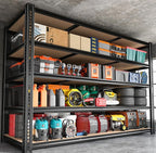 3500LBS Garage Shelving 60" W Metal Shelving 72" H Storage Shelves Heavy Duty 5 Tier Adjustable Shelving Unit for Storage Rack Pantry Shelf Commercial,60" W x 24" D x 72" H,2PC