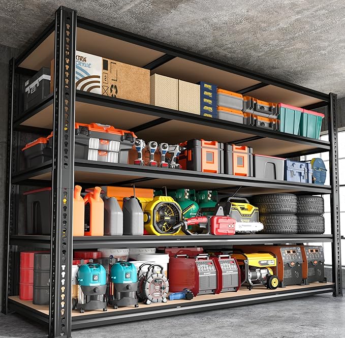 3500LBS Garage Shelving 60" W Metal Shelving 72" H Storage Shelves Heavy Duty 5 Tier Adjustable Shelving Unit for Storage Rack Pantry Shelf Commercial,60" W x 24" D x 72" H,2PC