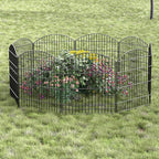 Decorative Garden Fence 6 Panels 13.4 ft (L)×32in (H) Metal Garden Fences with 5 Panels + 1 Gate, No Dig Animal Barrier Fencing Rustproof Wire Border Temporary Dog Fence for Patio Yard Lawn Outdoor