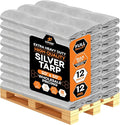 Heavy Duty Silver Poly Tarp 50' X 50' - Bulk Full Pallet (12 Pack) - Multipurpose Protective Cover - Durable, Weather Proof & Tear Resistant - 12 Mil Thick Polyethylene - by Xpose Safety
