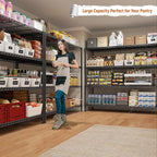 REIBII Storage Shelves 45.3''W Wire Shelving Unit 4 Tier Metal Shelves for Storage Rack Metal Shelving for Pantry Shelves Kitchen Steel Shelving, 45.3''W*63''H*17.7" D, 2 Pack