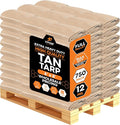 Heavy Duty Tan Poly Tarp 6' X 8' - Bulk Full Pallet (750 Pack) - Multipurpose Protective Cover - Durable, Weather Proof & Tear Resistant - 12 Mil Thick Polyethylene - by Xpose Safety