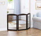 Spirich Freestanding Wire Pet Gate for Dogs, 30 inches Tall Dog Gate for The Houes, Doorway, Stairs, Pet Puppy Safety Fence, 3 Panels
