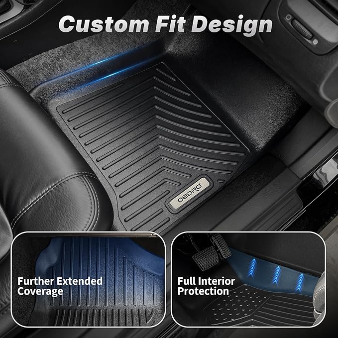 OEDRO Floor Mats Fit for 2010-2017 Chevrolet Equinox/2010-2017 GMC Terrain, All-Weather Car Floor mats TPE Custom Fit Front & 2nd Seat 2 Row Liner Set, Black