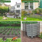 No Dig Decorative Garden Fence 5 Panels, 40 in (H) x 11.8 ft (L), Dog Fence Outdoor for Yard, Rustproof Metal Animal Barrier Ground Stakes Fencing for Garden, Patio, Flower Bed