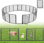 Decorative Garden Fence with Gate, 32 in(H) x 43 ft(L) Rustproof Metal Fence Panels No Dig Fence with Full Panel Gate, Dog Fence Outdoor for Yard, Animal Barrier Garden Fencing for Yard