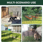 FXW Garden Fence Outdoor for The Yard – 24in(H) x 60.9ft(L) Heavy Duty Metal Animal Barrier for Dog and Rabbit, Decorative Dog Fence, 32 Panels, Black