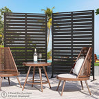 Modern Shade Metal Privacy Screen 72" H x 48" W, Freestanding Decorative Outdoor Privacy Fence Panels for Instant Privacy & Space Division, Patio Screens for Patios Outside Outdoor, Black