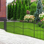 10 Panels No Dig Decorative Garden Fence - 32in H x 22.5ft L, Tall Heavy-Duty Square Tube Animal Barrier, Rustproof Metal Border Fencing for Yard, Outdoor Dog Playpen & Flower Beds