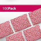 6x9 Poly Mailers – Cute Hearts – Waterproof, Tear-Resistant Shipping Bags with Adhesive Seal – 100 Pack – Package Mint
