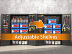 Upgraded Wide Metal Storage Cabinet - 72 Inch Black Lockable Garage Cabinet with Wheels & 4 Adjustable Shelves | Heavy-Duty Steel Cabinet for Garage, Office, Pantry, Gym