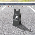 Reserved Parking Sign – Foldable Heavy Duty Plastic A-Frame with Bold “P” Symbol, Bilingual English & Spanish – 24" Tall Reserved Spot Marker for Storefront, Driveway, Garage – Black