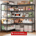 REIBII 70" W Storage Shelves Load 1600LBS,Metal Shelving 5-Tier Wire Shelving Unit Garage Shelving for Storage Adjustable Metal Shelves for Pantry Kitchen Garage Commercial, 70" W*15.8" D*72.4" H