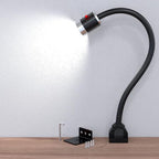 900 Lumens LED Machine Shop Light, IP65 Water Proof Flexible Gooseneck Lamp, 20" Adjustable Gooseneck w/Screw Base for Lathe, Drill Press, and Workbench