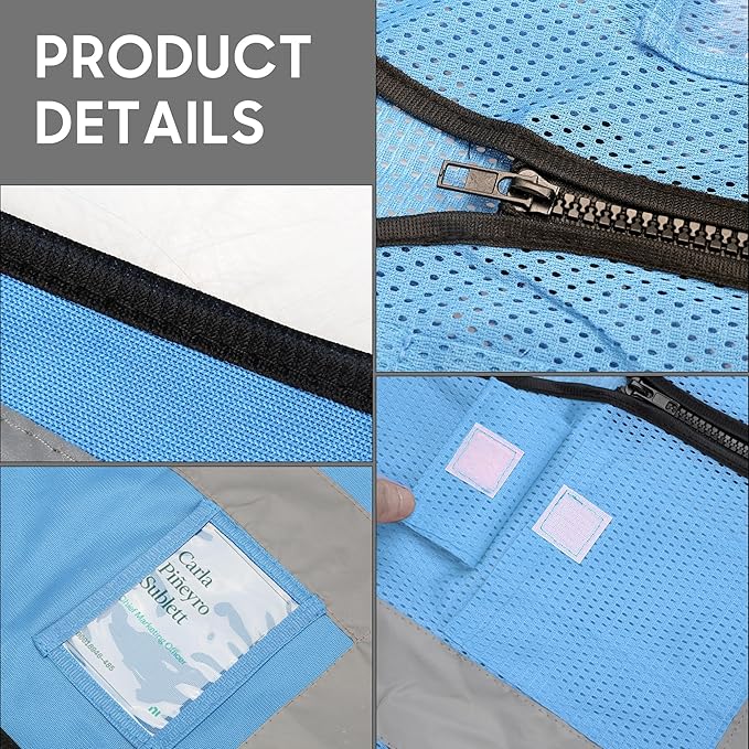 Reflective Safety Vest for Men Women with 5 Pockets and Zipper Front High Visibility
