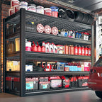 55.1" W Metal Shelving 5 Tier Garage Shelving 3050LBS Storage Shelves Adjustable Garage Shelves Industrial Metal Shelf for Basement Warehouse Shop Supermarket 55.1" W x 25.8" D x 78.1" H