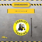Mighty Line Forklift Floor Sign Floor Sign for Safety, Warning, Heavy-Duty, Peel and Stick, Adhesive, Industrial Quality, Forklift Parking, 12"