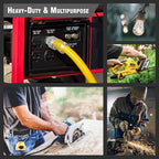 10 ft GFCI Extension Cord - Outdoor Extension Cord Waterproof - Heavy Duty Outdoor Extension Cords 10 ft with Multiple Outlets - Watts Wire - 10' Grounded - GFI Cord