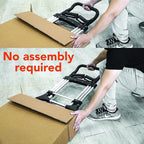 Olympia Tools 440 LB Aluminum Folding Hand Truck with Telescoping Handle - Foldable Moving Furniture Trolley Dolly Cart with 2-Wheels & Ergonomic Handle - Collapsible Hand Trucks for Home, Office