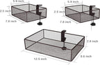 Clip-on desk organizer (3 pack), stationery organizers, can be clipped around the table to store small items (Bronze Gold)