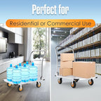 Push Cart Dolly, Flat Cart, Flatbed Platform Trucks with Wheels and Handle, Rolling Trolly, Folding Handcart for Moving, Heavy Duty 2000 lb Capacity, Carritos de Carga, Foldable 36 x 35 x 24 Inches