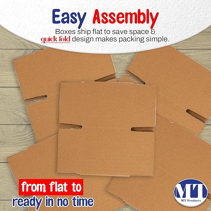 MT Products Sturdy Kraft Corrugated Cardboard Shipping Boxes 6" x 6" x 6" - Small Mailing/Moving Boxes for Transport - Pack of 10