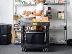550lb Capacity Heavy Duty Plastic Utility Cart 34-1/2" L x 16-3/4" W with Handle 2 Shelves Pake Handling Tools