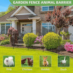 5 Panels Decorative Outdoor Garden Fencing for Yard, 40in (H) x 11.8ft (L) No Dig Animal Barrier Fence, Rustproof Metal Wire Dog Fences Outdoor Panel Border with Temporary Ground Stakes