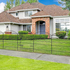Decorative Garden Fence 12 Panels 26.8ft(L)×32in(H) Garden Fences Animal Barrier Fencing with 11 Panels + 1 Gate, No Dig Metal Rustproof Wire Border Temporary Dog Fence Outdoor for Patio Yard Lawn