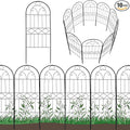 Decorative Garden Fence 10 Pack, 30in (H) x 10ft (L) Rustproof Metal Wire Animal Barrier, Arched Flower Edging Border Fencing Panel for Dog, Yard, Patio, Outdoor, Decor