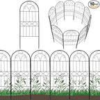 Decorative Garden Fence 10 Pack, 30in (H) x 10ft (L) Rustproof Metal Wire Animal Barrier, Arched Flower Edging Border Fencing Panel for Dog, Yard, Patio, Outdoor, Decor