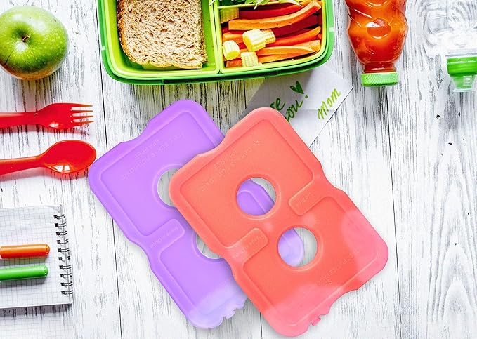 Healthy Packers Reusable Ice Packs for Lunch Boxes - Long Lasting Slim Freezer Packs, Thin Non-Toxic BPA-Free Hard Gel Ice Blocks for Coolers, Kids & Adults Lunch Bags, Travel, Camping, Food Storage