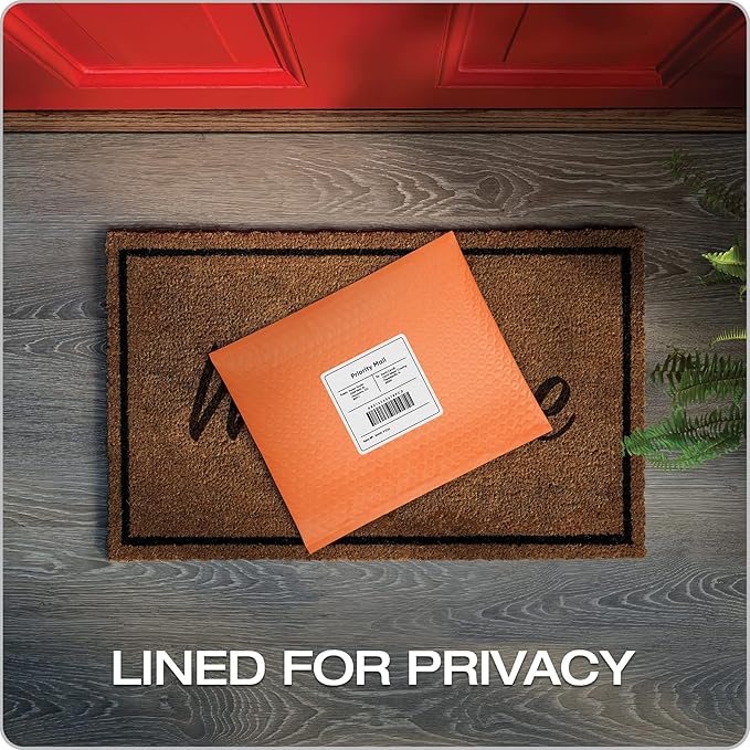 Quality Park Bubble Mailers, 8.5 x 11 Inch, Orange Poly Mailers, Padded Envelopes, Shipping Envelopes, Water Resistant, Self Seal, 25 per box (QUA85868), Letter