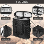 Opux 3 Bottle Wine Carrier Tote, Insulated Leakproof Cooler Bag for Picnic, BYOB Beach, Portable Wine Bottle Case