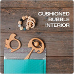 Quality Park Bubble Mailers, 6 x 9 Inch, Teal Poly Mailers, Padded Envelopes, Shipping Envelopes, Water Resistant, Self Seal, 50 Per Box (QUA85857)