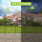 INJOPEXI Garden Fence 6 Panels 11.8ft (L)×30in (H) Decorative Garden Fences with 6 Panels Rustproof Wire No Dig Garden Fence Animal Barrier Fencing Outdoor for Backyard Patio - Without Fence Gate