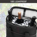 opux 3 Bottle Wine Carrier Tote, Insulated Leakproof Wine Cooler Bag, Wine Travel Bag Tote for Picnic BYOB Beach, Portable Wine Bottle Carrying Case, Gift for Wine Lover Women Men Christmas, Black