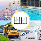 Montour Line Plastic Stanchion Black 2.5 Inch Diameter with 50 Foot Chain, 6-Pack, Crowd Control Barriers