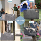 VENO 10 Pack Moving and Storage Bags, Heavy Duty, Alternative to Moving Boxes, Large Packing Totes Supplies for College Dorm Room with Zipper for Clothes, Wide Open Design (Dark Gray, 10 Pack)