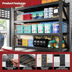 48" Wide Storage Shelves, 2000LBS Garage Shelving Heavy Duty, Standing Shelf Units, 4 Tier Metal Adjustable Storage Shelving Rack for Shop Warehouse Basement, 48'' W x 24''D x 70'' H