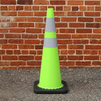 Traffic Cones - Safety Cones - 36" Green Cones with 2 Reflective Collars - Construction Cones - Road Cones - Parking Cones - Street Cone (16 pack)