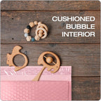 Quality Park Bubble Mailers, 8.25 x 11, Light Pink Poly Mailers, Padded Envelopes, Shipping Bags, Water Resistant, Self Seal, 25 Per Box (QUA85908)