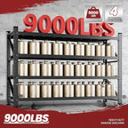 75" Wide Industrial Storage Shelves, 9000LBS Garage Shelving Heavy Duty, Standing Shelf Units, 4 Tier Metal Adjustable Storage Shelving Rack for Shop Warehouse Basement, 75'' W x 24''D x 70'' H