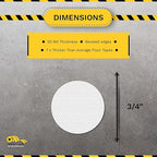 Mighty Line 3/4" Solid Dot Shaped Floor Marking Tape for Safety, Caution, Warning, Heavy-Duty, Peel and Stick, Adhesive Circle Spots, Industrial Quality, White, Pack of 200