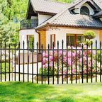Metal Garden Fence 32" H x 24" W (5 Panels, 10 Ft Total) Rustproof Animal Barrier No Dig Decorative Fencing for Dogs,Pet, Yard,& Patio, Easy Installation