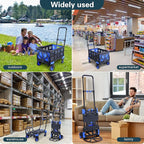 2-in-1Folding Hand Truck Dolly with Folding Basket, 330LBS Capacity Foldable Hand cart,Folding Dolly with Retractable Handle,Hand Truck Foldable with 4 Wheels for Moving