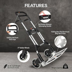 Vergo 400 lbs Capacity Folding Hand Truck Dolly – Lightweight Aluminum Frame Dolly Cart with 50" Telescoping Handle, Compact Hand Cart with 8” Rubber Wheels for Office, Warehouse, Trucks (S300L)