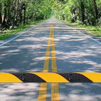 2 Pack 6 ft Speed Bumps - Heavy-Duty Rubber Construction, Dual Channel Floor Cord Cover, High Visibility Design, Non-Slip Surface, Easy Installation and Modular Design