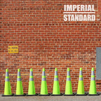 Traffic Cones - Safety Cones - 36" Green Cones with 2 Reflective Collars - Construction Cones - Road Cones - Parking Cones - Street Cone (16 pack)